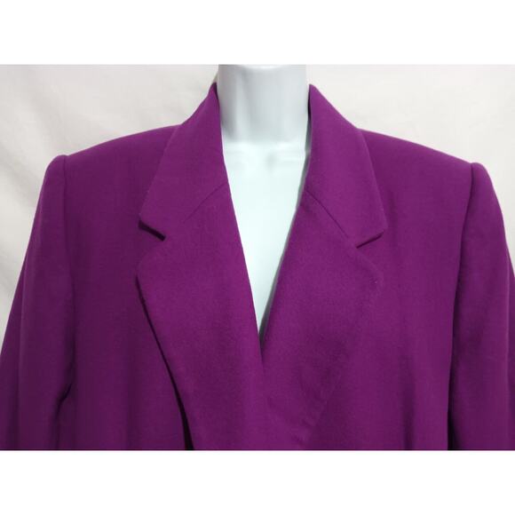 Rena Rowan For Saville Size 16W Long Sleeve Purple Notch Collar Wool Blend Suit - Picture 1 of 10